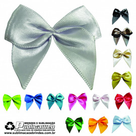 Lacinho de Cetim Gravat�o Branco n�5 Kit c/ 10 unids.