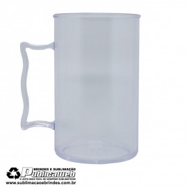 Caneca Plastica Transparente de Chopp 400 ml Para Silk e Transfer a Laser 