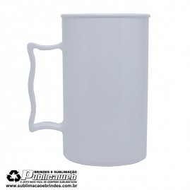 Caneca Plastica Branca de Chopp 400 ml Para Silk e Transfer a Laser 