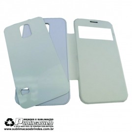 Capa 2D para Celular Branca Flip c/ Visor para Sublima��o Galaxy S5