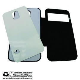 Capa 2D para Celular preto  Flip c/ Visor para Sublima��o Galaxy S5