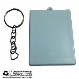 Chaveiro tipo retangular de Pl�stico Sublimatico - 1 Unidade