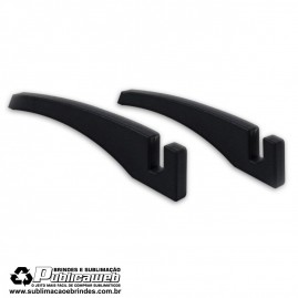 Suporte de Azulejo Plastico Preto com 2 Unidades