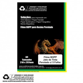 Adesivo A4 De Bopp Perolado para Jato De Tinta C/ 5 Folhas